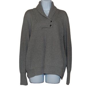 Alexander Wang Sweater Shawl Collar Gray Wool